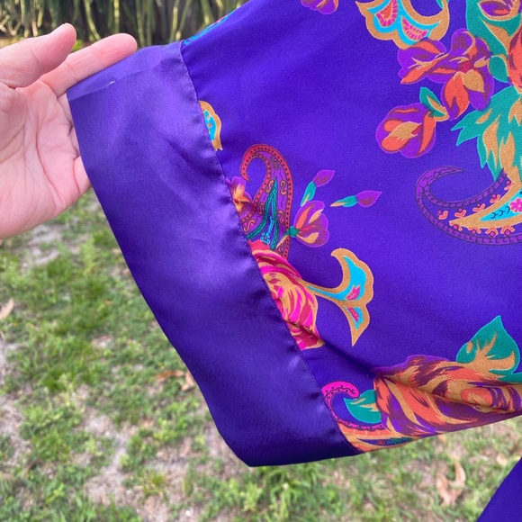 Victoria's Secret Vintage Gold Label Purple Floral Robe women’s One Size - Picture 6 of 8